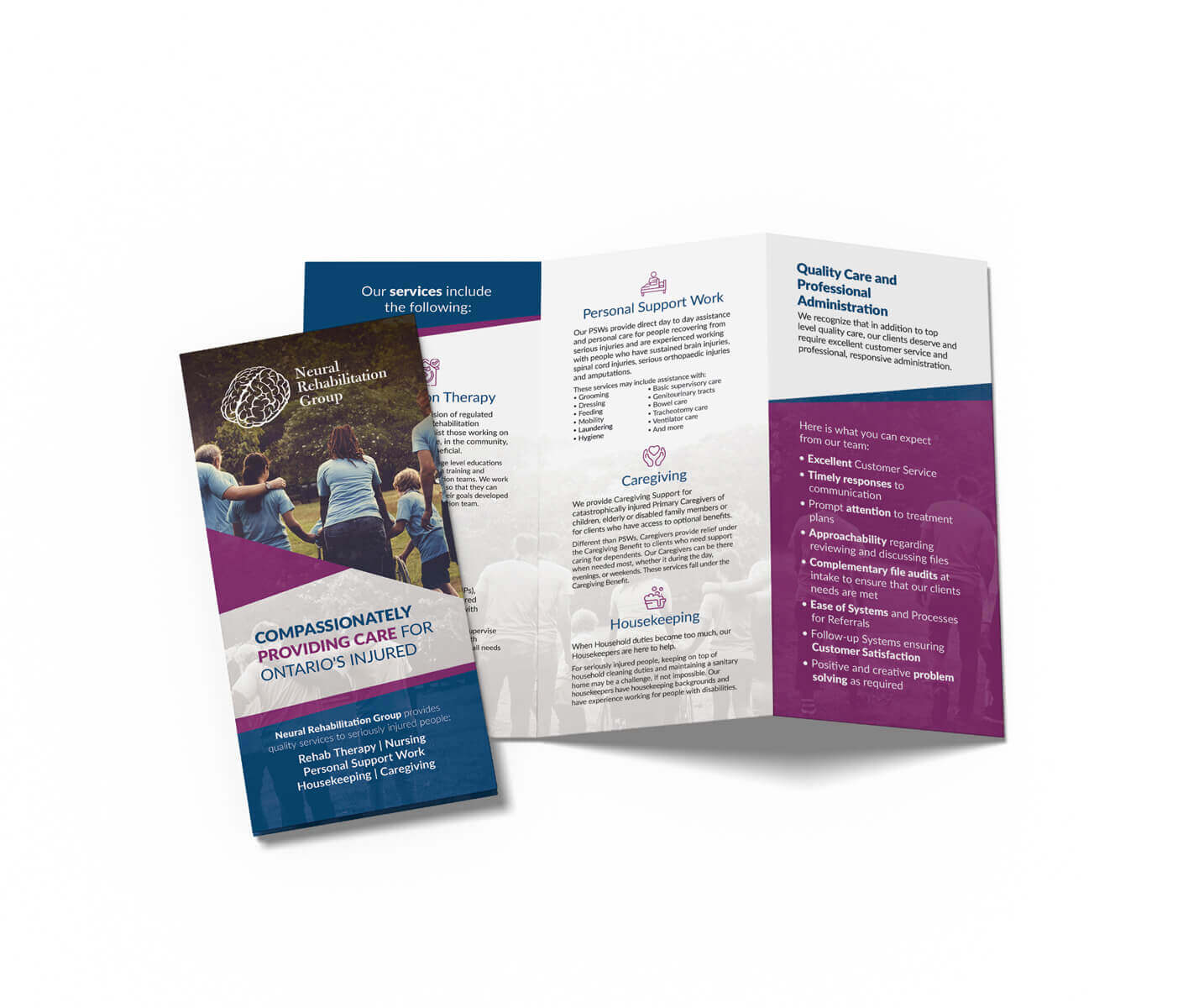 Neural Rehabilitation Group services brochure design