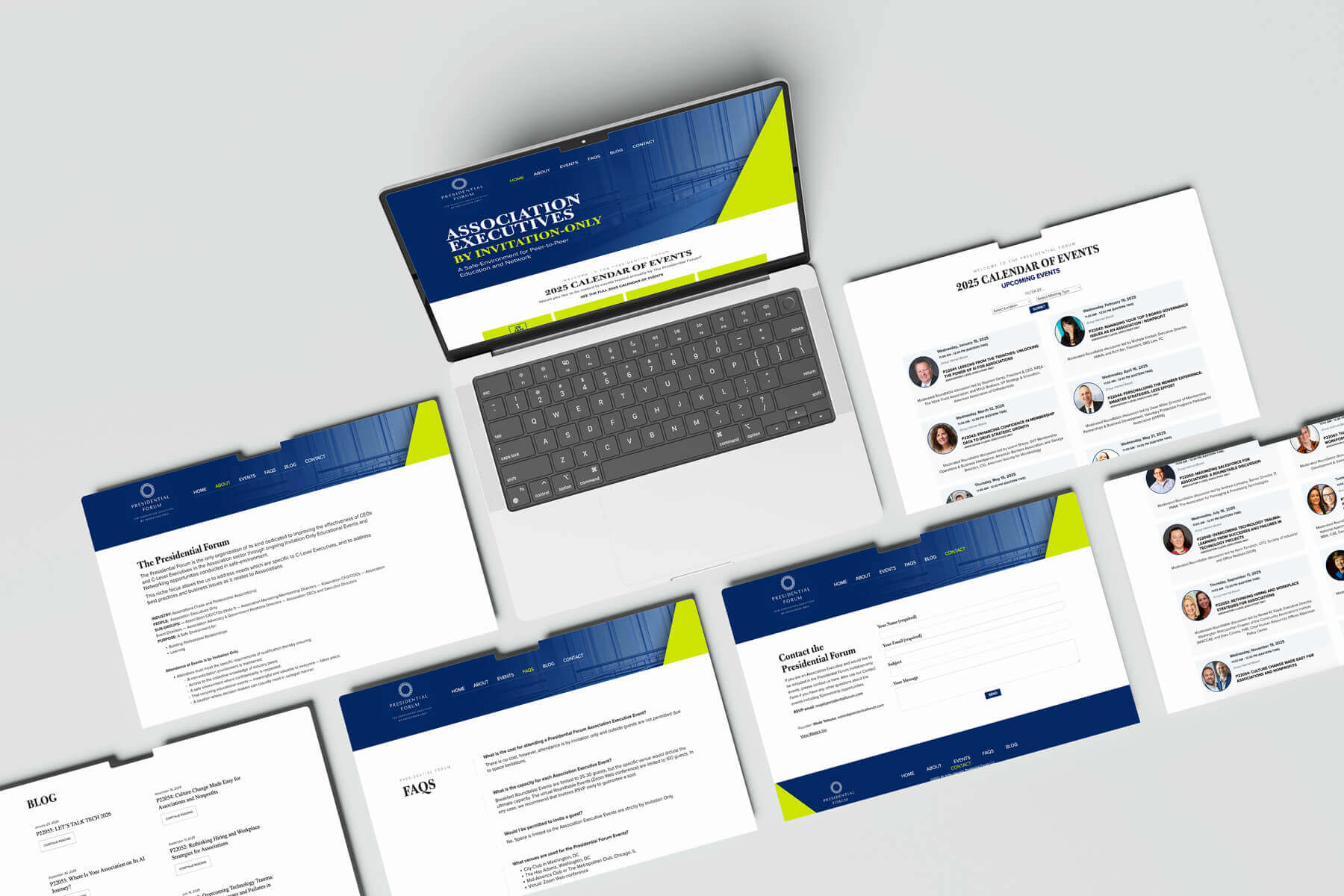Presidential Forum website overview on desktop and mobile