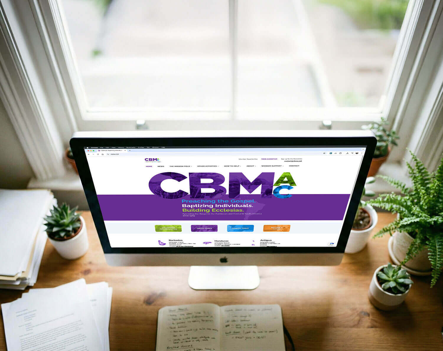 CBMA nonprofit WordPress website design mockup