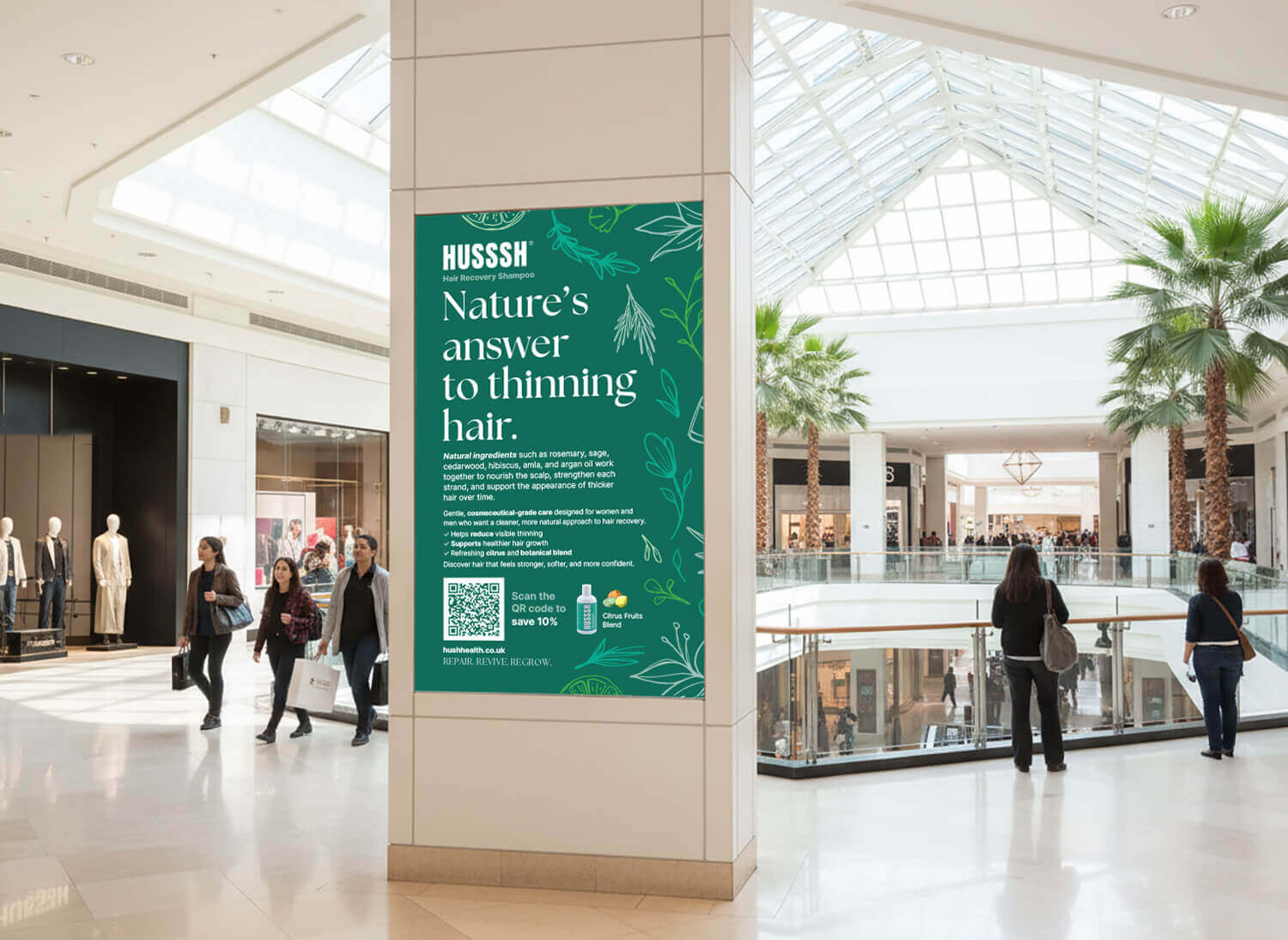 HUSSSH Health UK Retail Poster Design design work